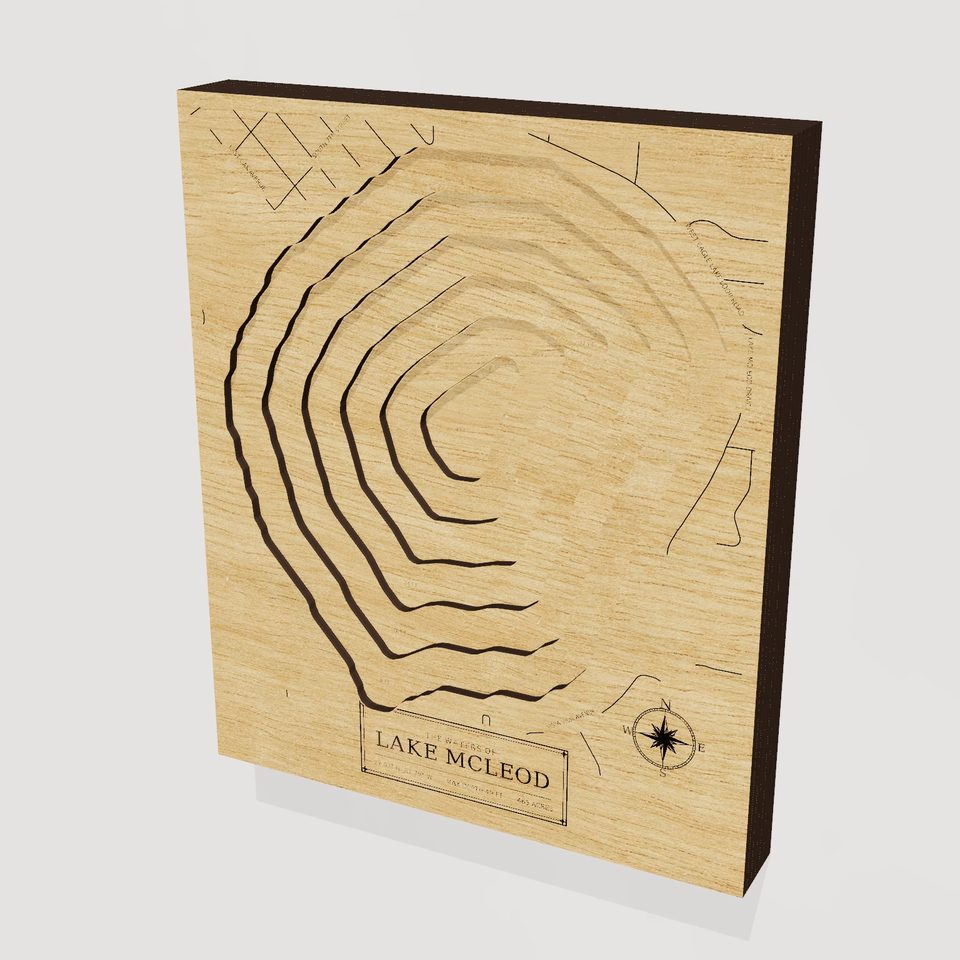 Lake McLeod 3D wood map, hero view