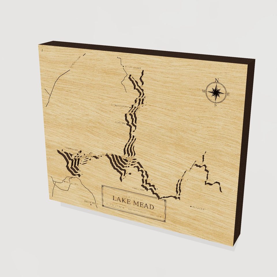 Lake Mead 3D wood map, hero view