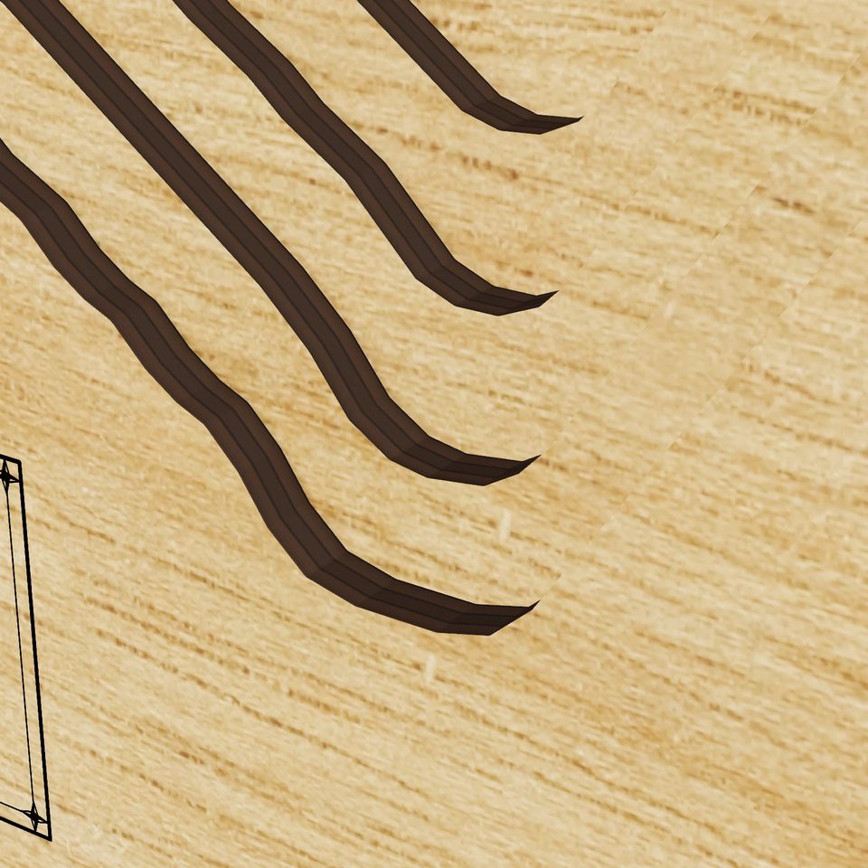Lake Meridian 3D wood map, detail view