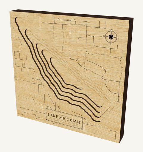 Lake Meridian wood map