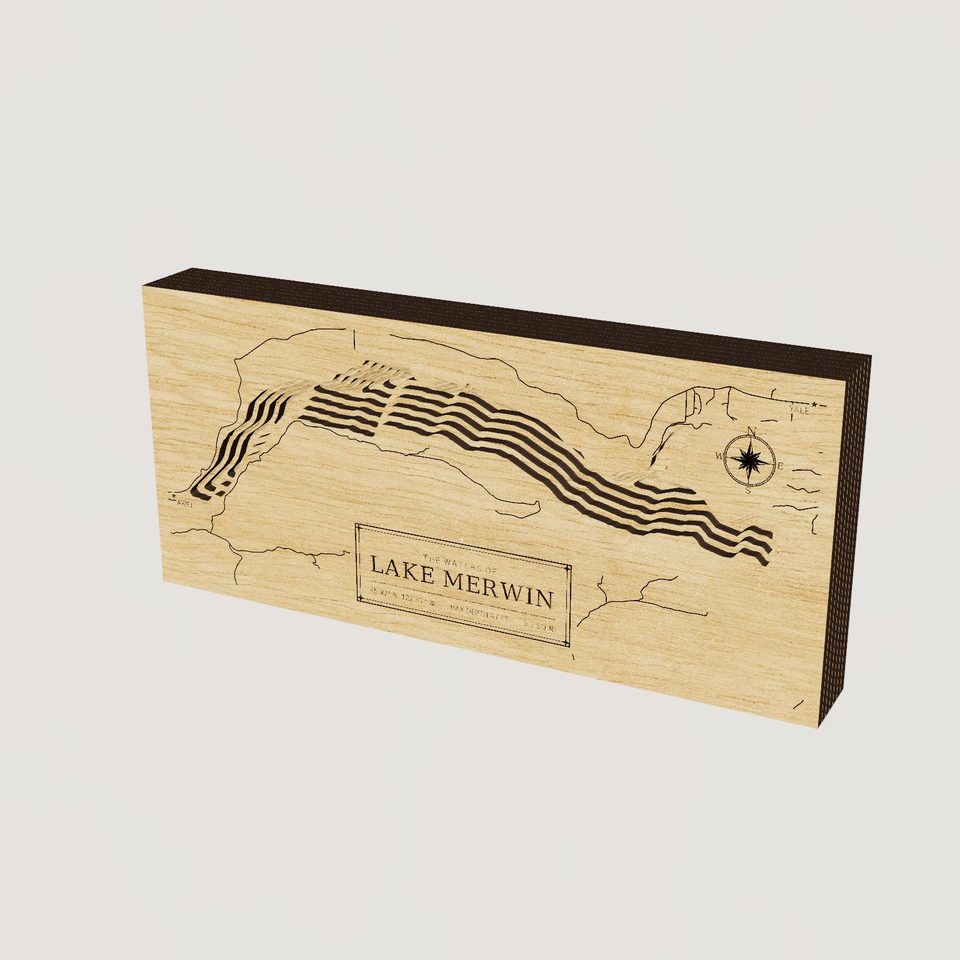 Lake Merwin 3D wood map, hero view