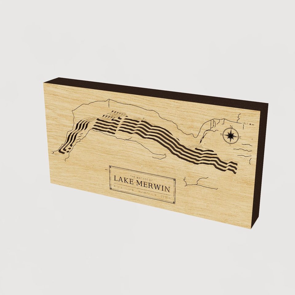 Lake Merwin 3D wood map, hero view