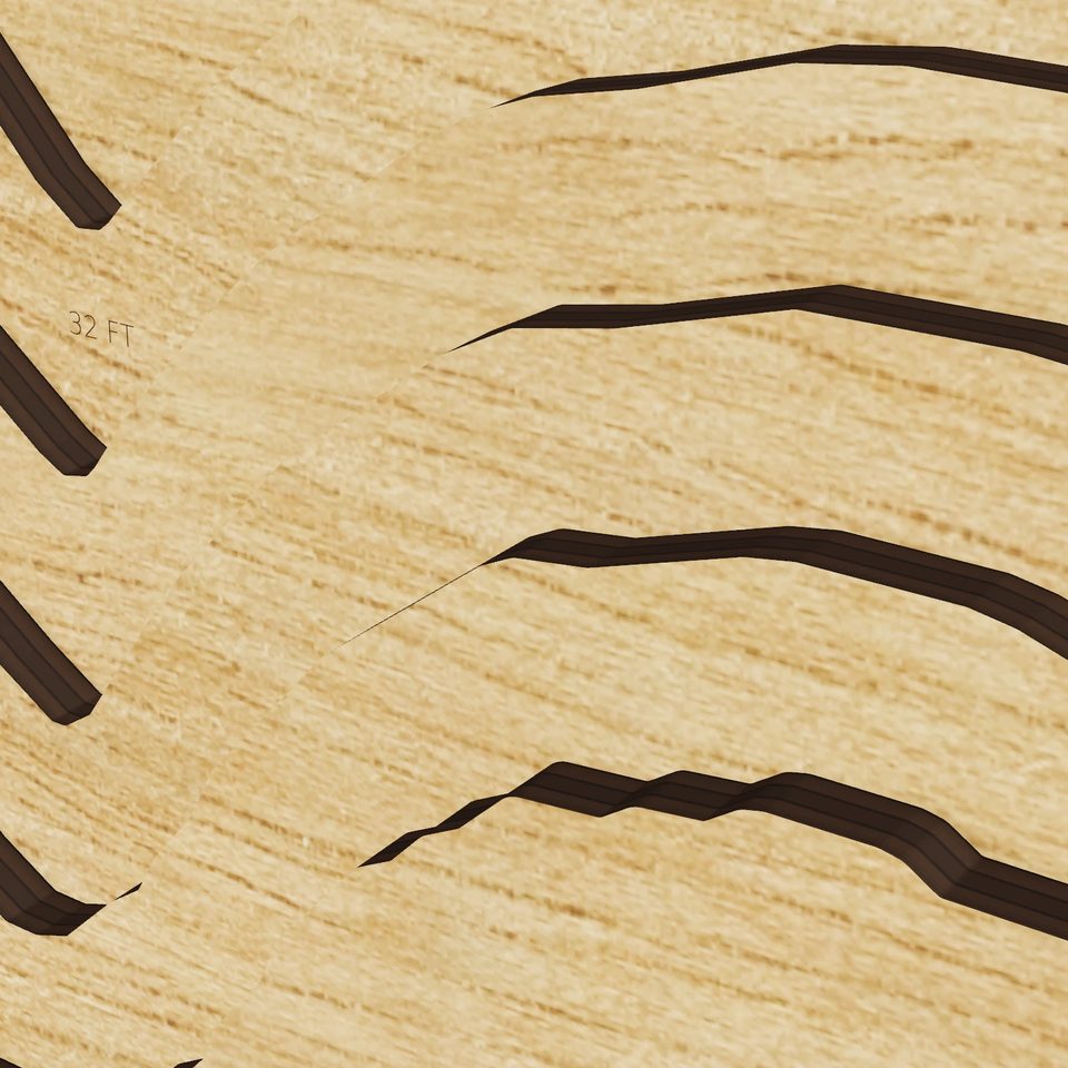 Lake Minnehaha 3D wood map, detail view