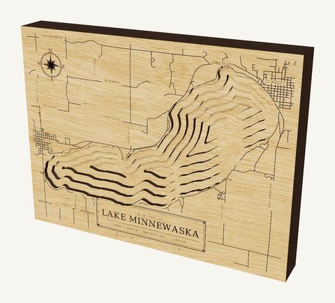 Lake Minnewaska wood map