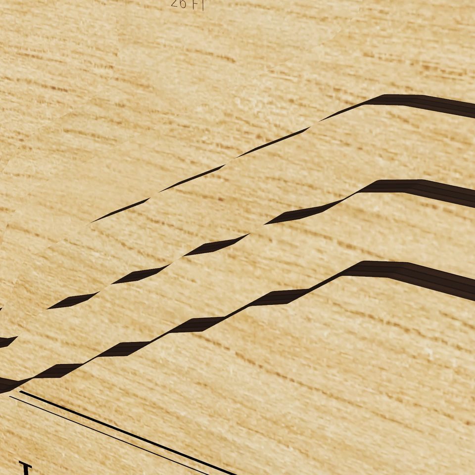 Lake Miramar 3D wood map, detail view