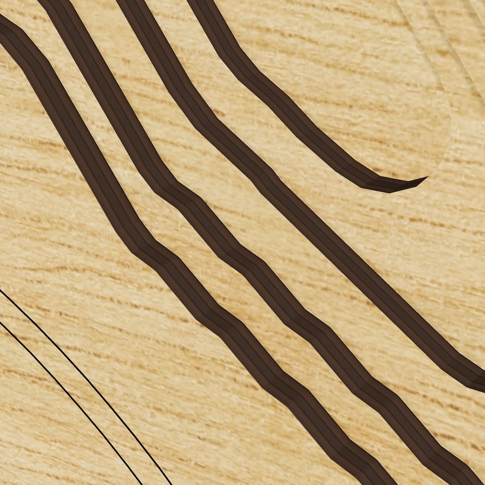 Lake Mohansic 3D wood map, detail view