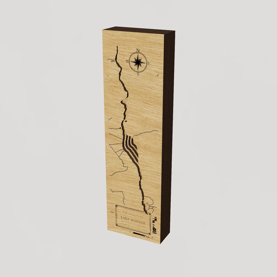 Lake Mohave 3D wood map, hero view