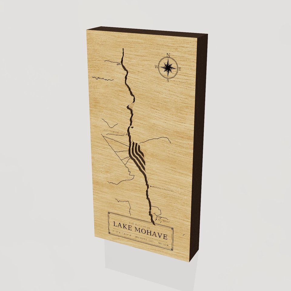 Lake Mohave 3D wood map, hero view