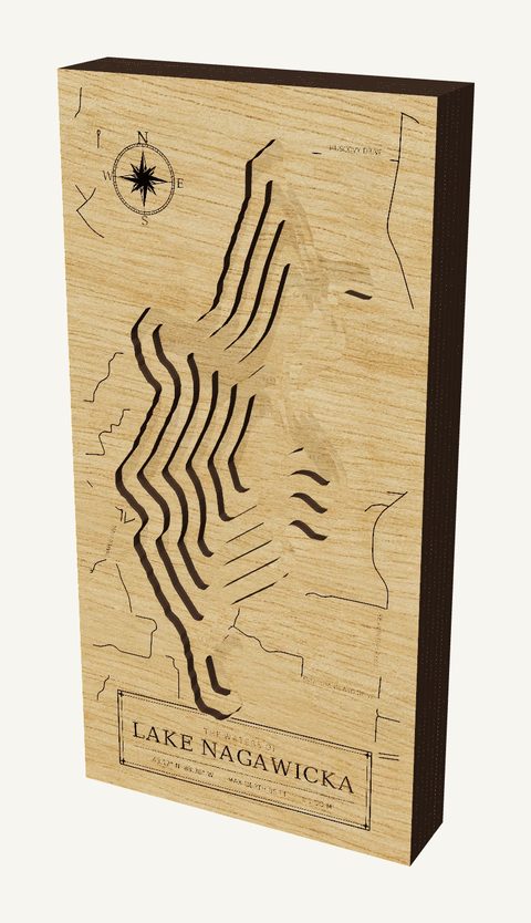 Lake Nagawicka wood map
