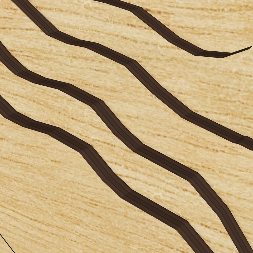 Lake Naomi 3D wood map, detail view