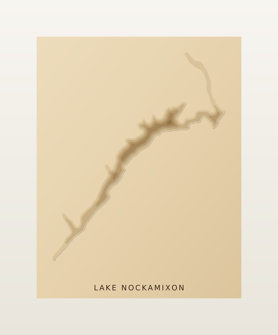 Lake Nockamixon 3D wood map, preview view