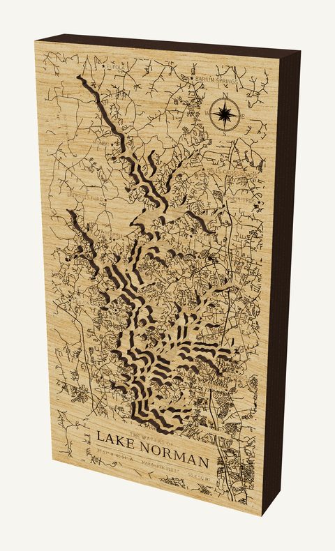 Lake Norman wood map
