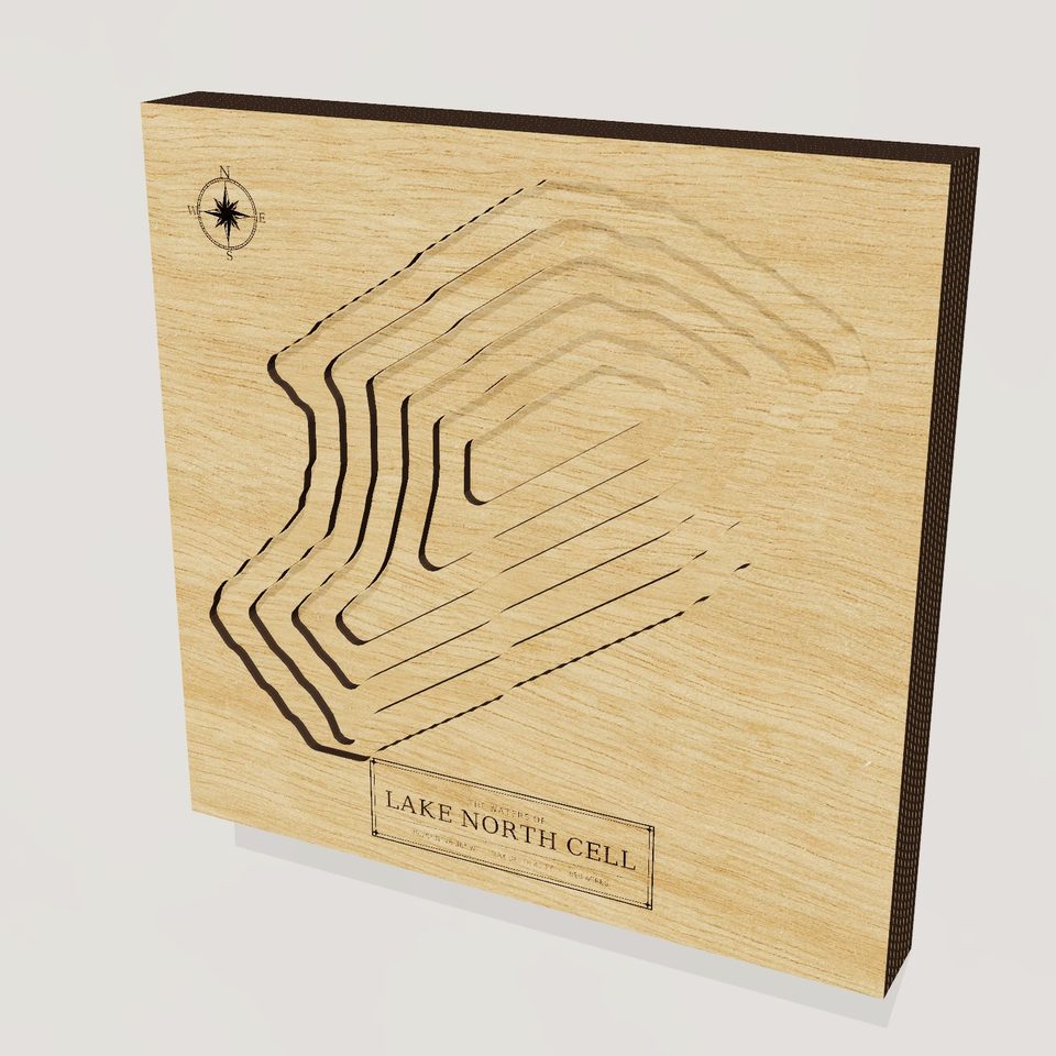 Lake North Cell 3D wood map, hero view