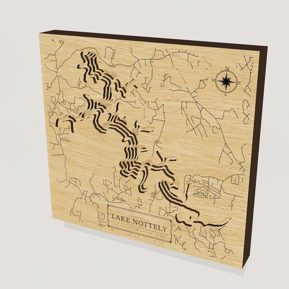 Lake Nottely 3D wood map, hero view