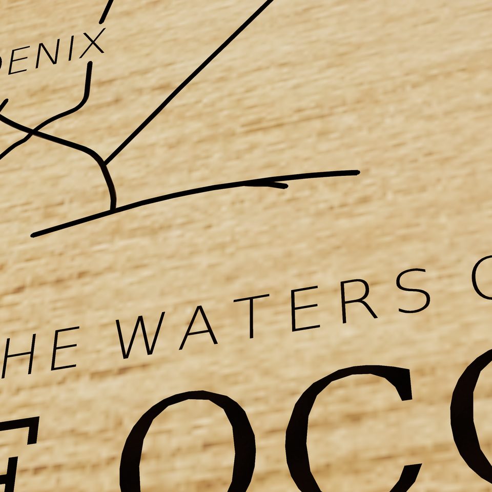 Lake Oconee 3D wood map, title view