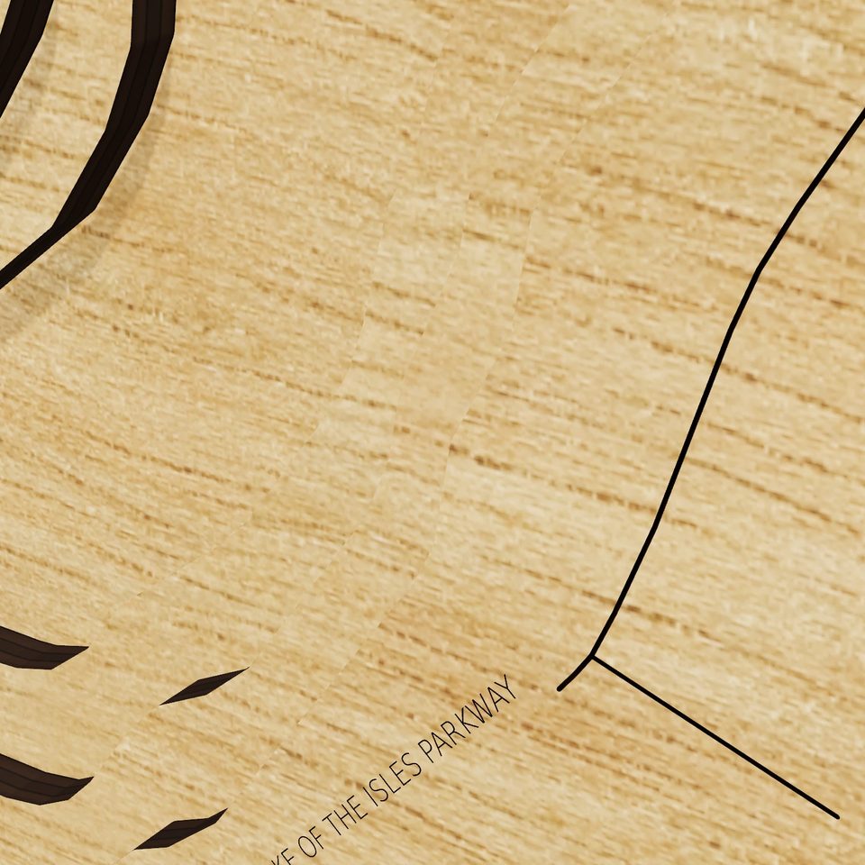 Lake of the Isles 3D wood map, detail view