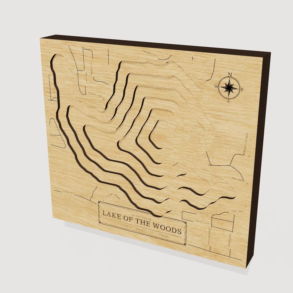 Lake of the Woods 3D wood map, hero view