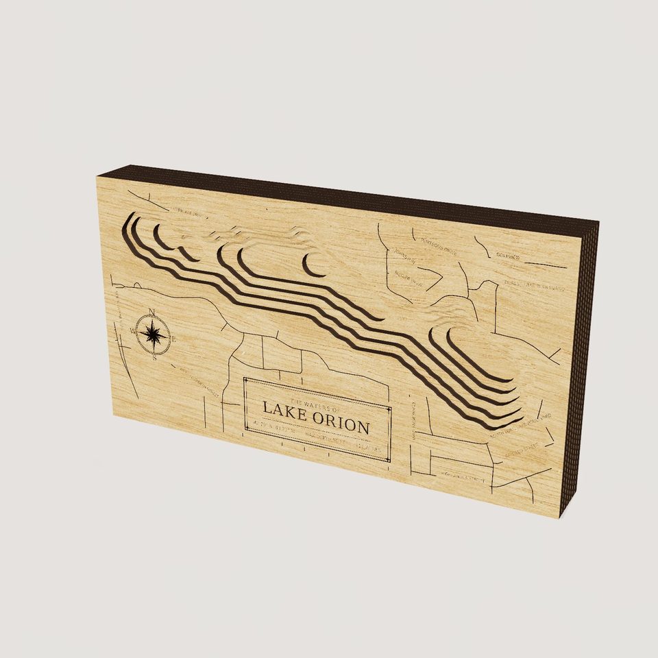 Lake Orion 3D wood map, hero view