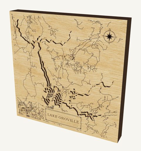 Lake Oroville wood map