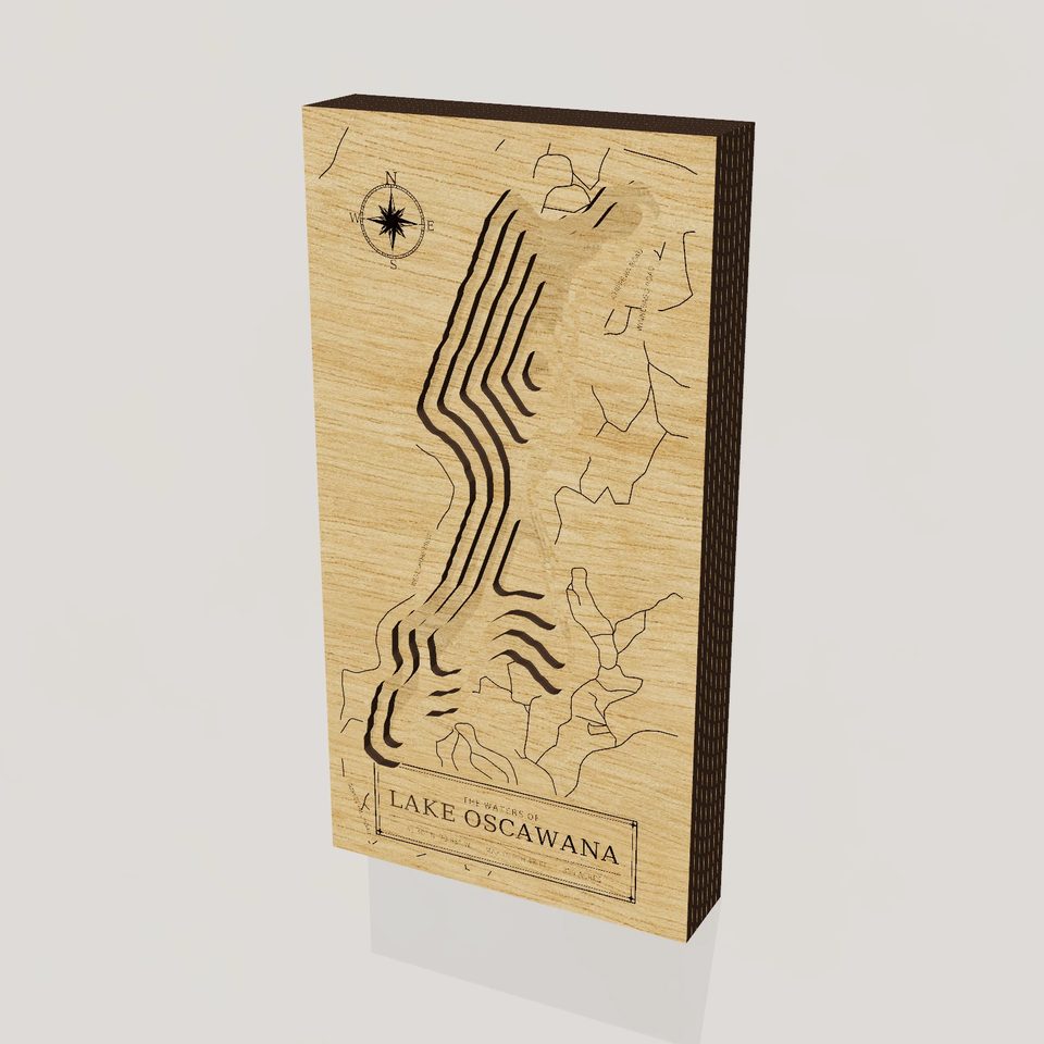 Lake Oscawana 3D wood map, hero view