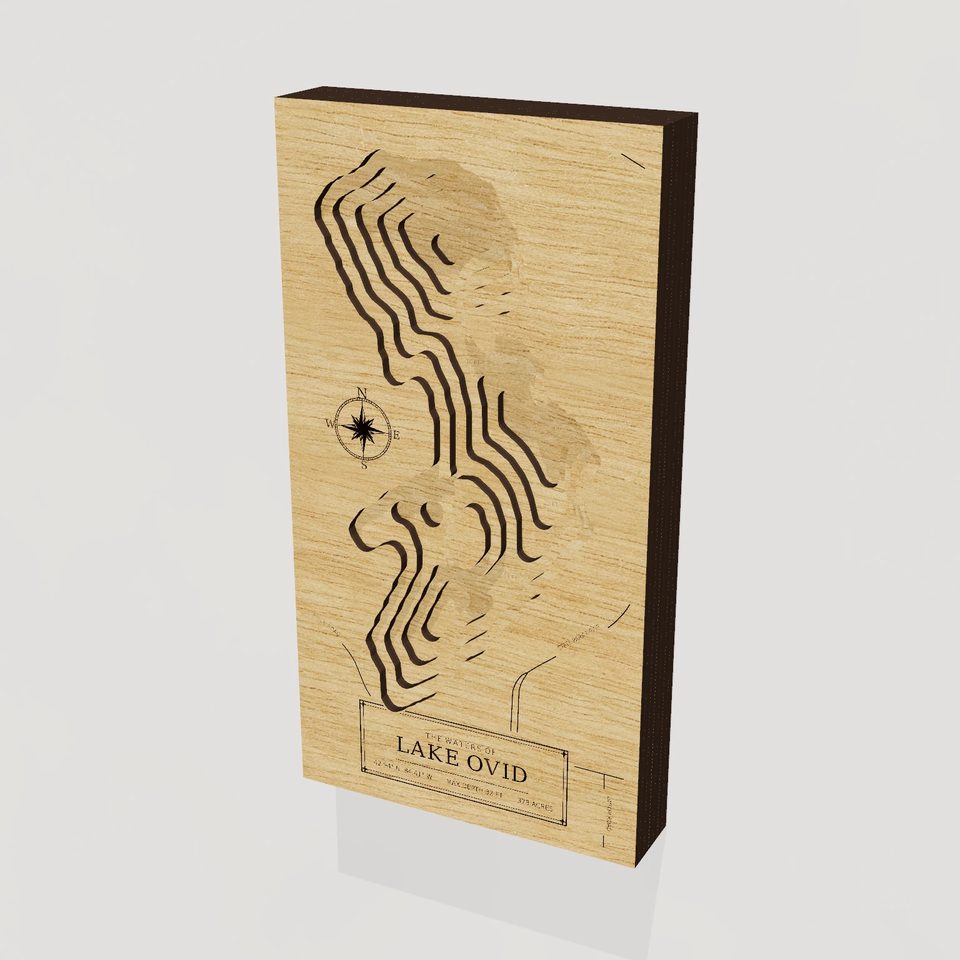 Lake Ovid 3D wood map, hero view