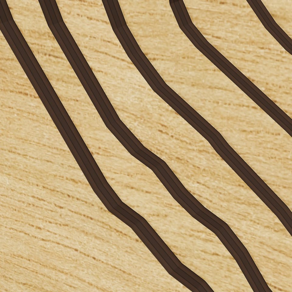 Lake Panamoka 3D wood map, detail view