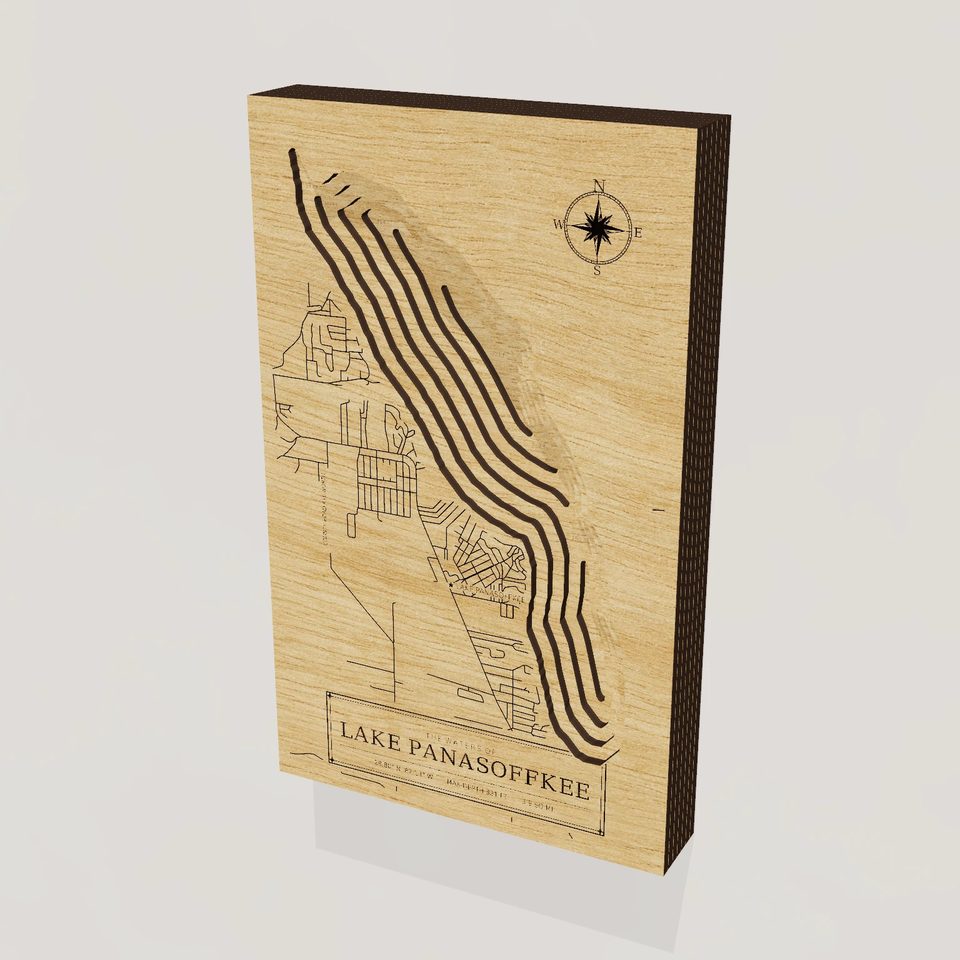 Lake Panasoffkee 3D wood map, hero view