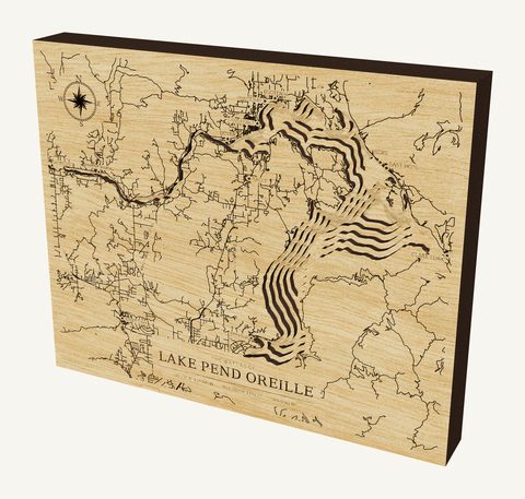 Lake Pend Oreille wood map