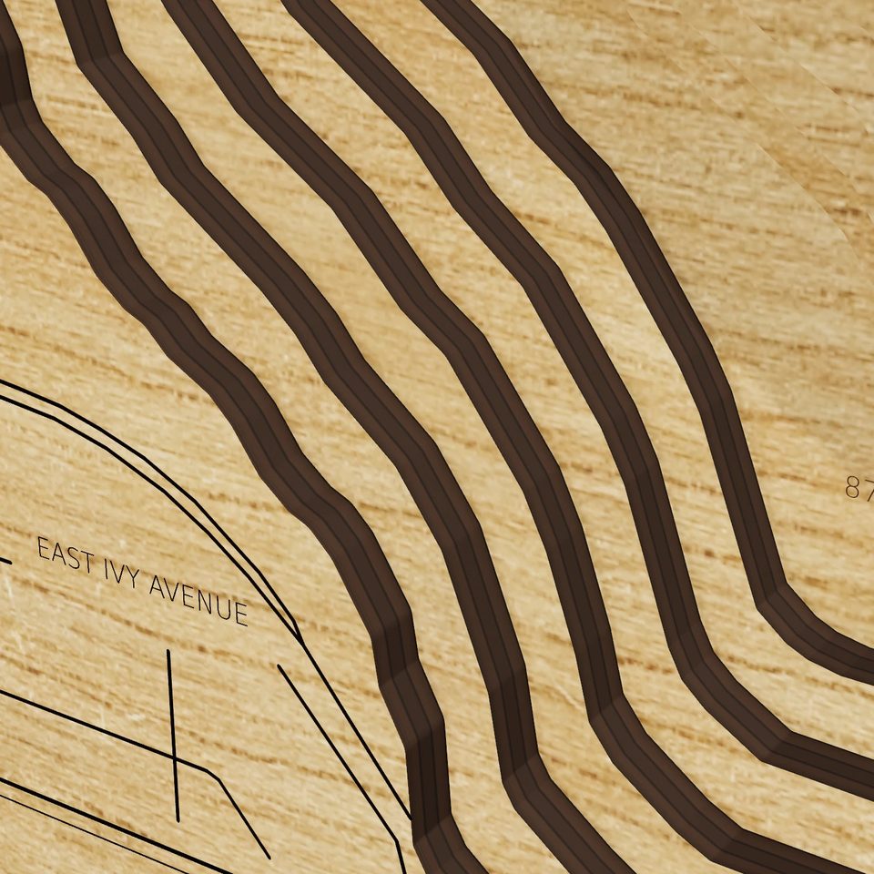 Lake Phalen 3D wood map, detail view