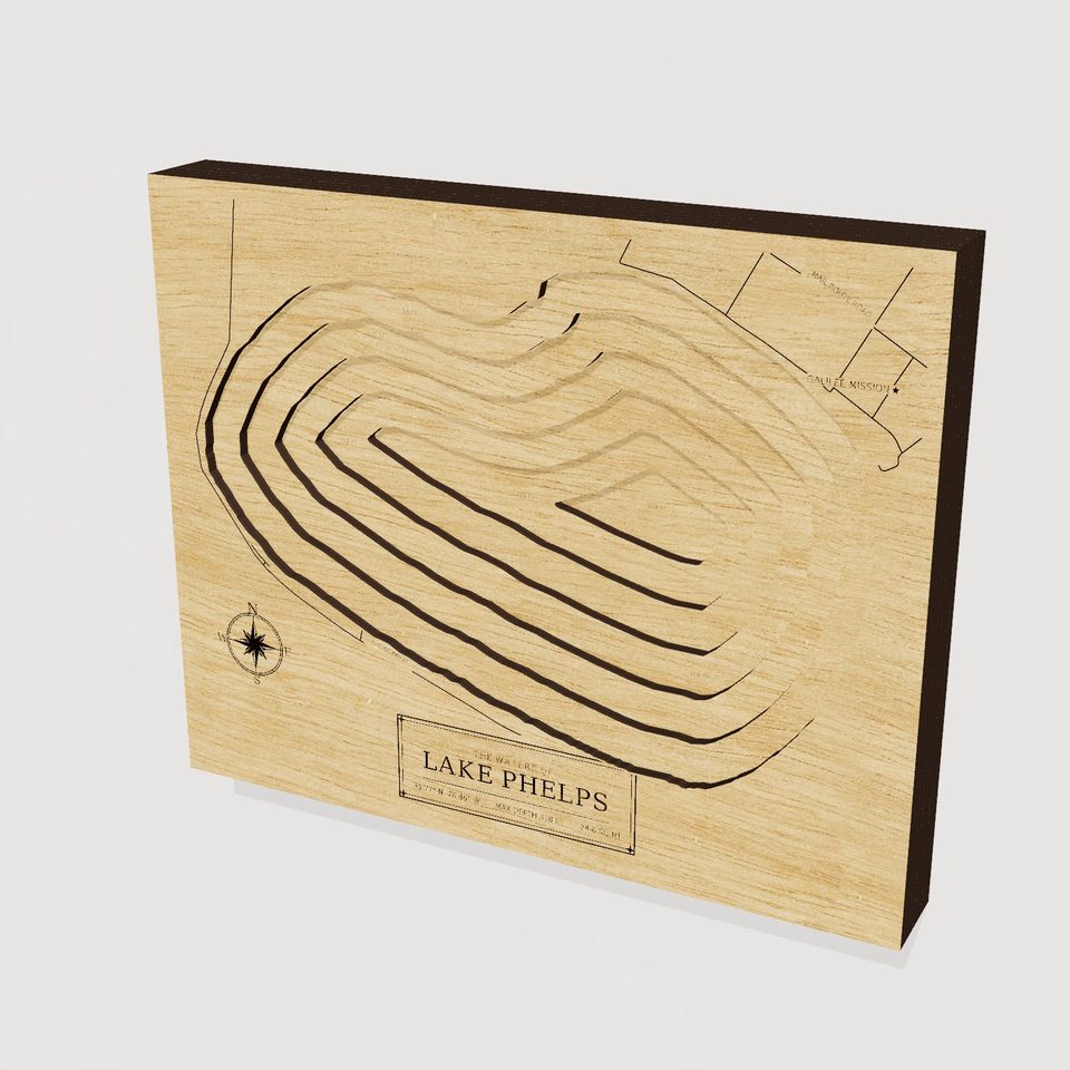 Lake Phelps 3D wood map, hero view