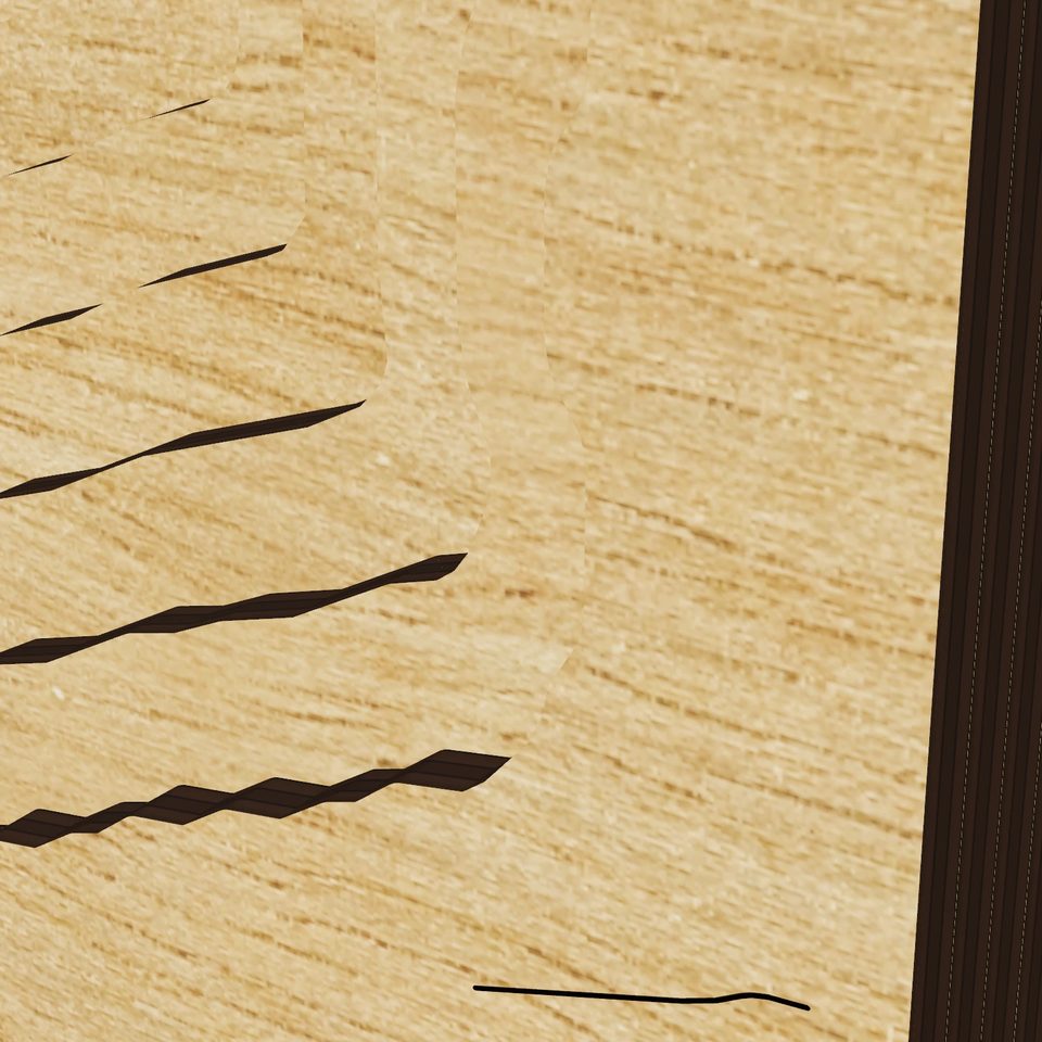 Lake Pickett 3D wood map, detail view