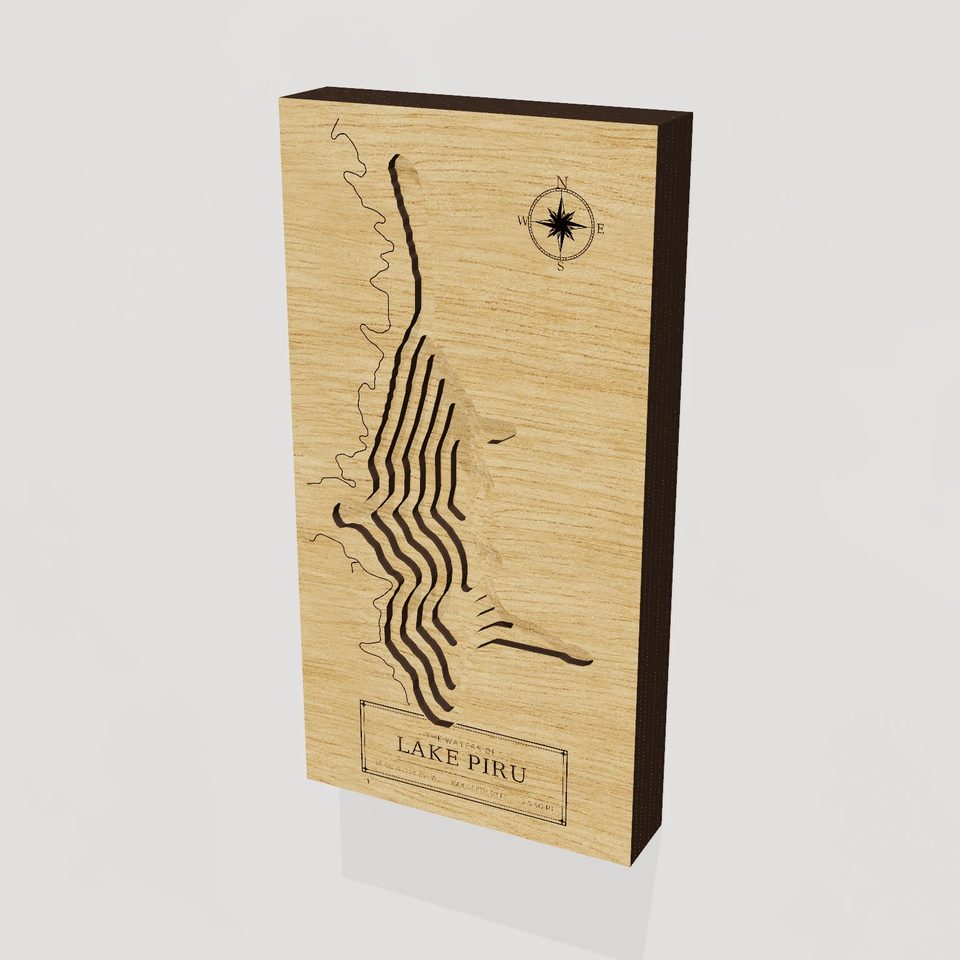 Lake Piru 3D wood map, hero view