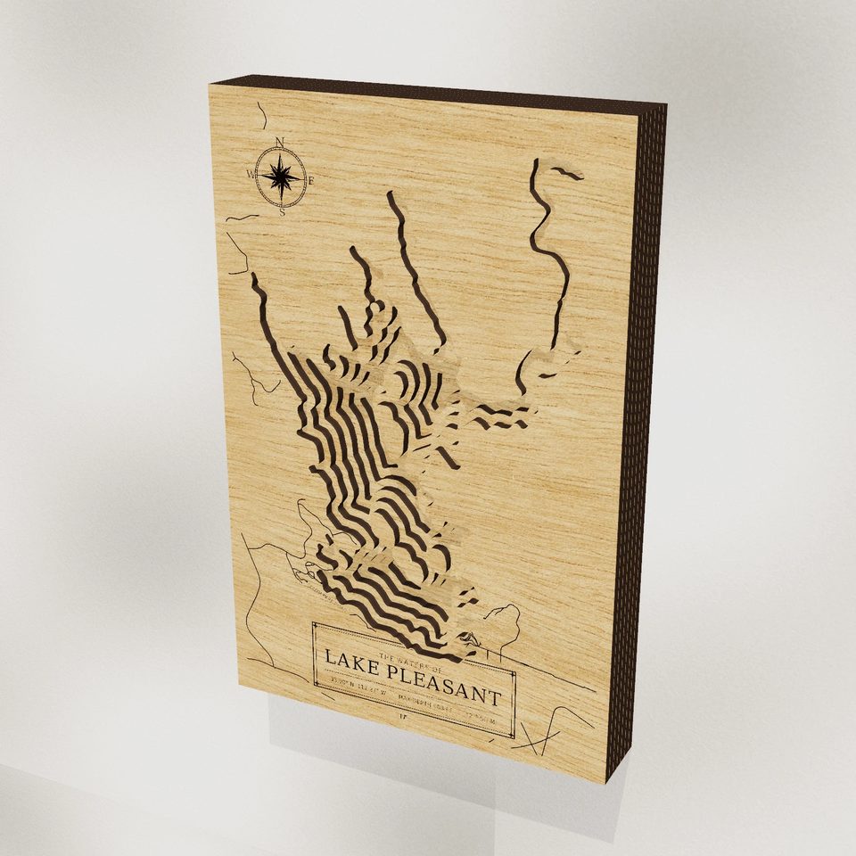 Lake Pleasant 3D wood map, hero view