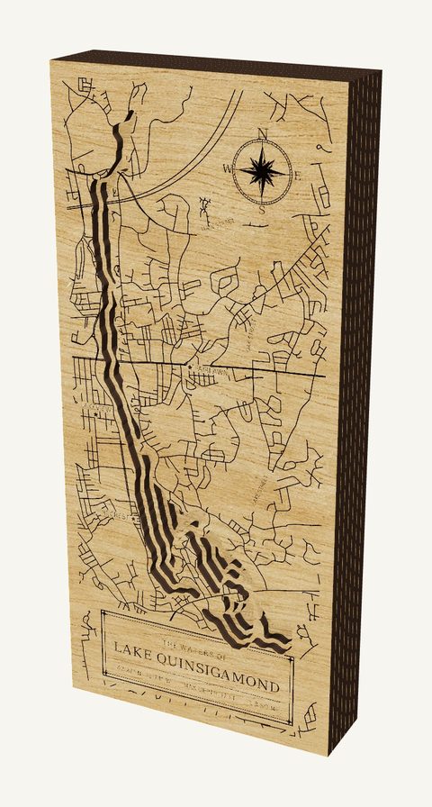 Lake Quinsigamond wood map