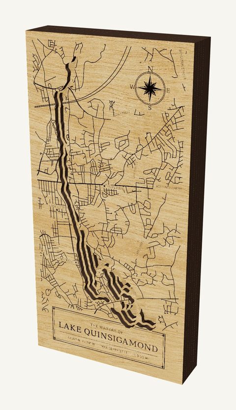 Lake Quinsigamond wood map