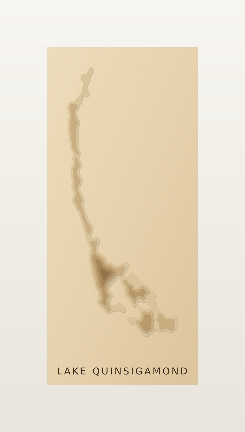 Lake Quinsigamond 3D wood map, preview view