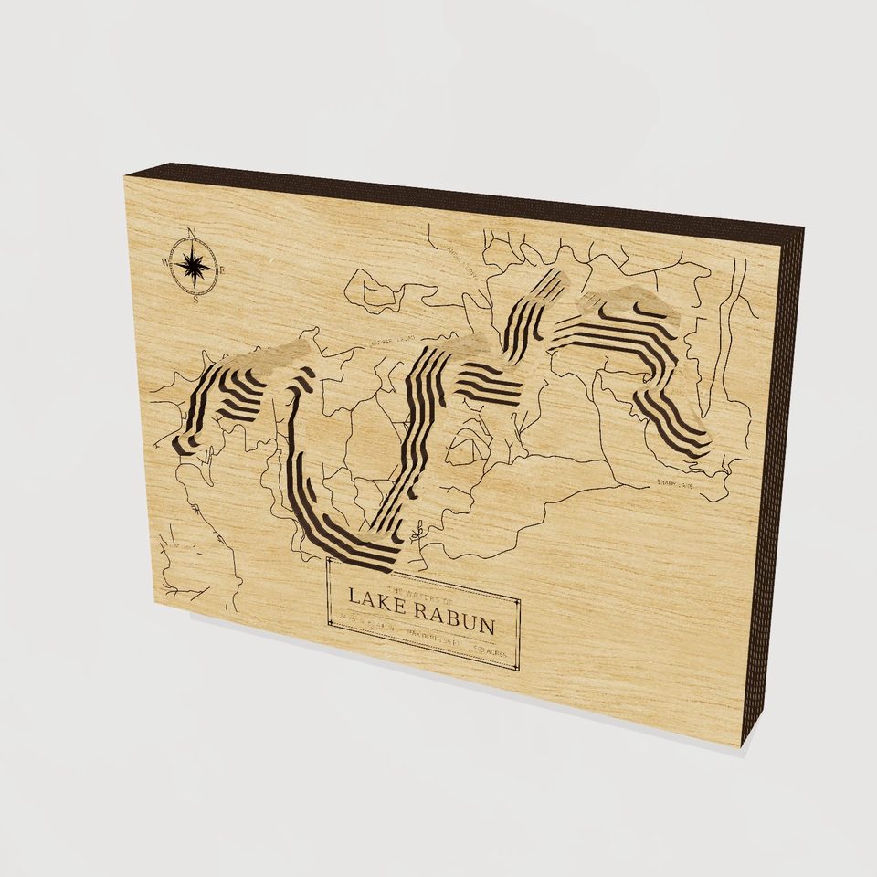 Lake Rabun 3D wood map, hero view