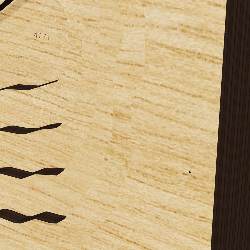 Lake Riley 3D wood map, detail view
