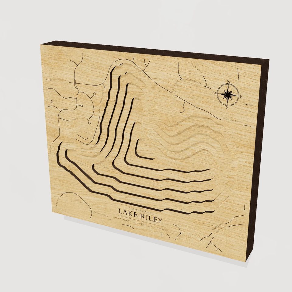 Lake Riley 3D wood map, hero view