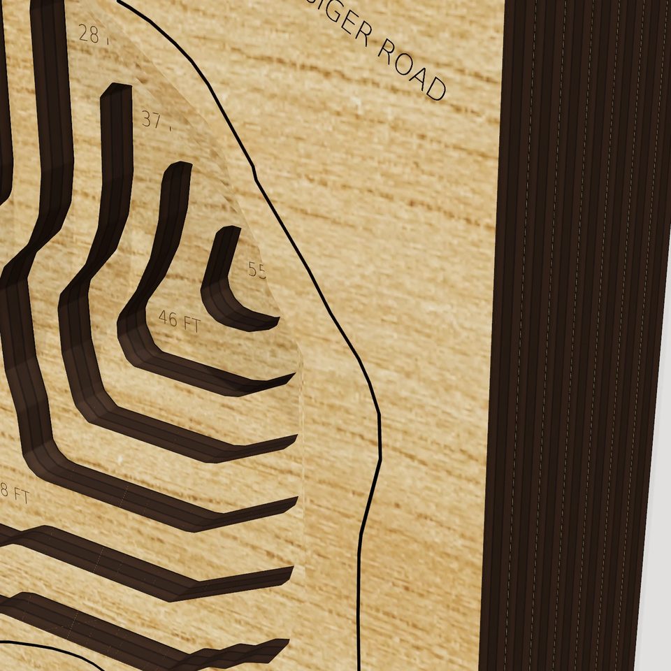 Lake Roesiger 3D wood map, detail view