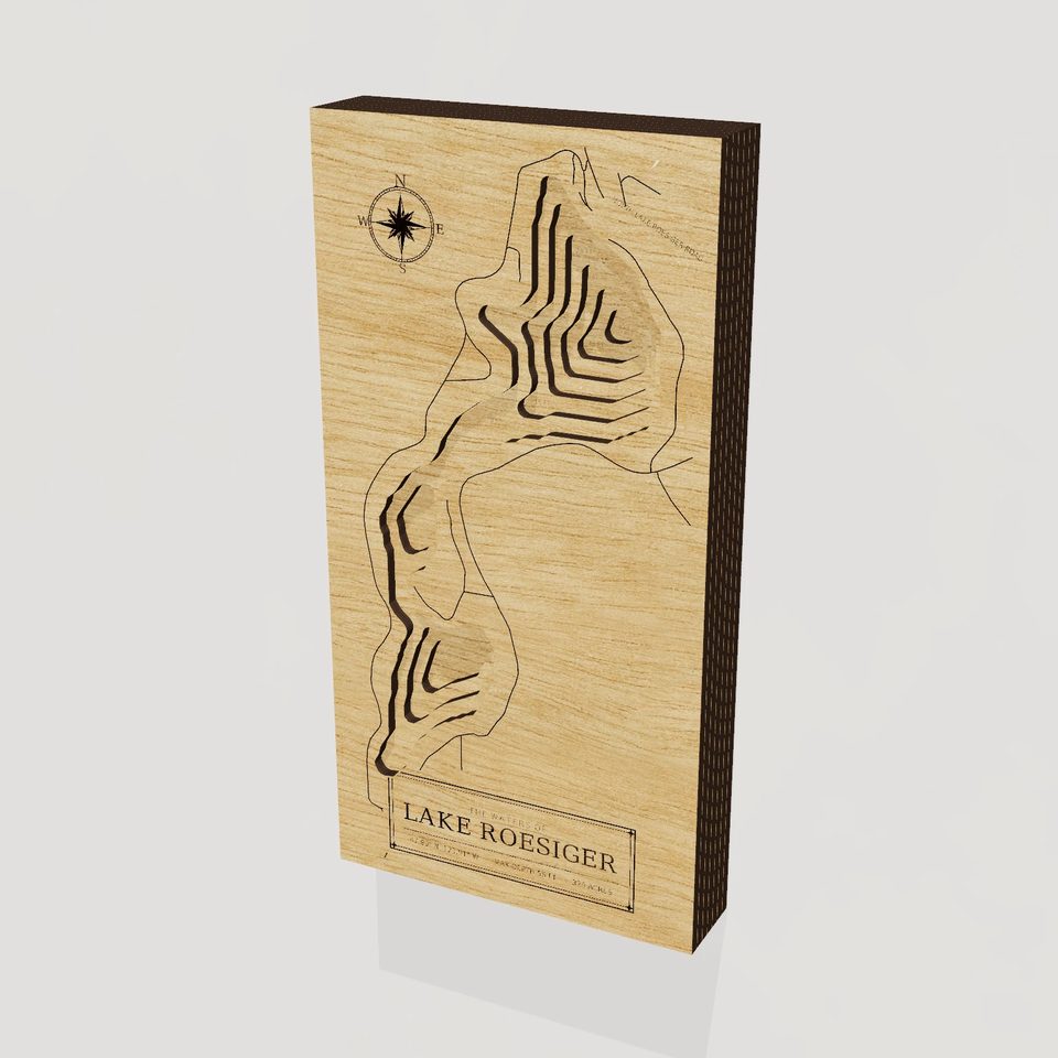 Lake Roesiger 3D wood map, hero view