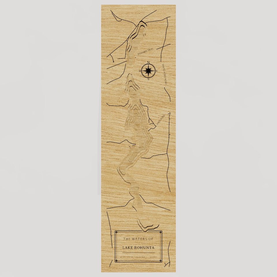 Lake Rohunta 3D wood map, front view