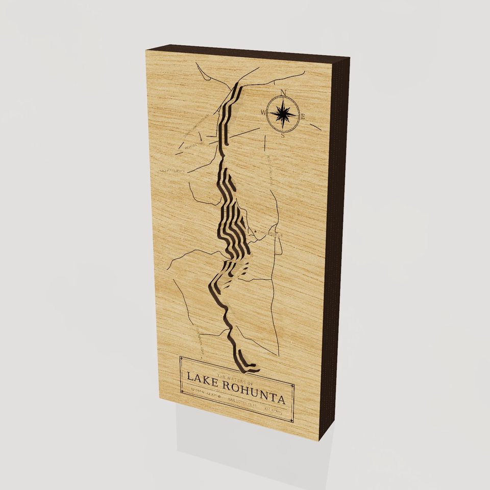 Lake Rohunta 3D wood map, hero view