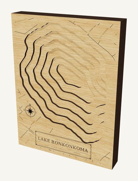 Lake Ronkonkoma wood map