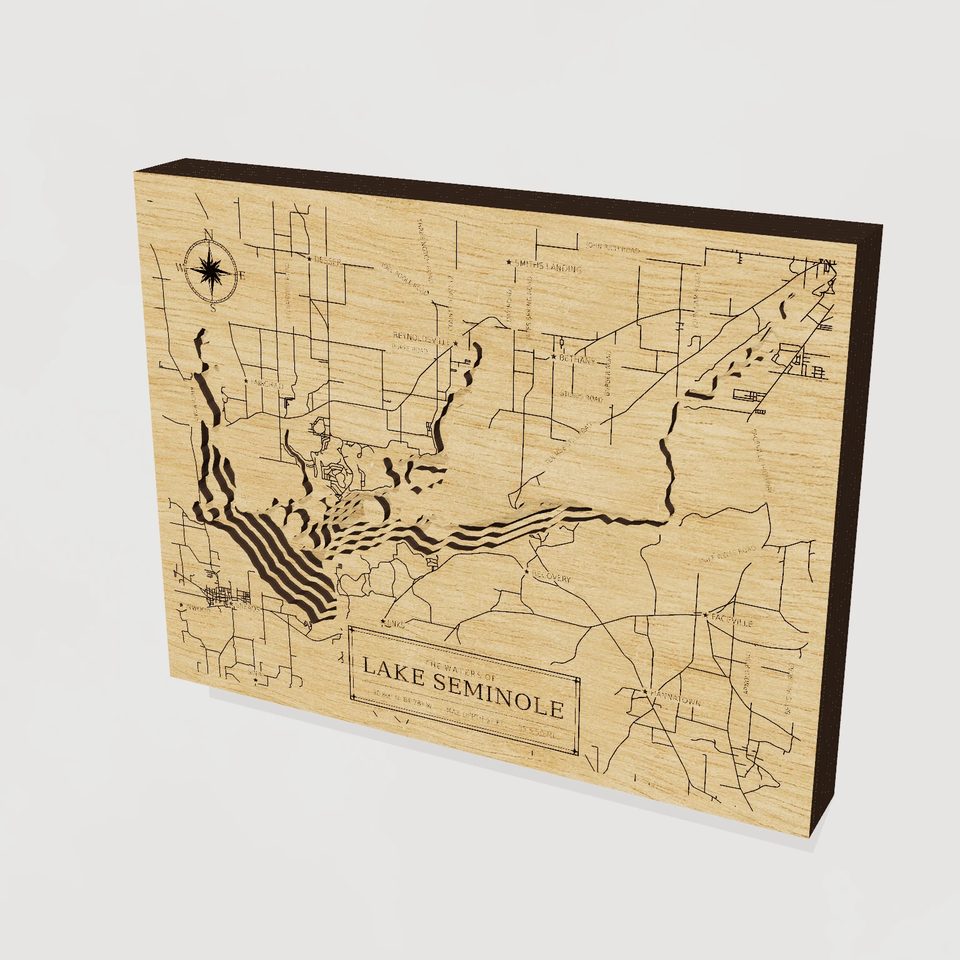 Lake Seminole 3D wood map, hero view