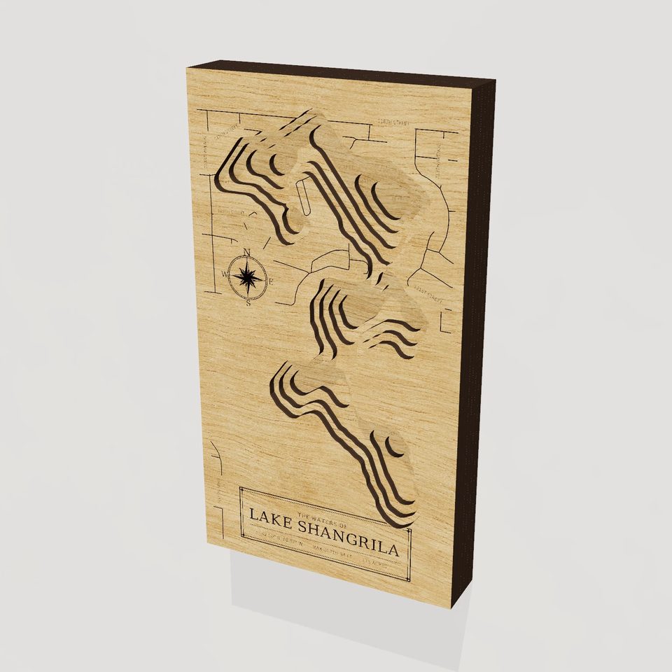 Lake Shangrila 3D wood map, hero view