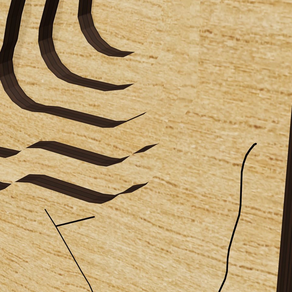 Lake Shawnee 3D wood map, detail view