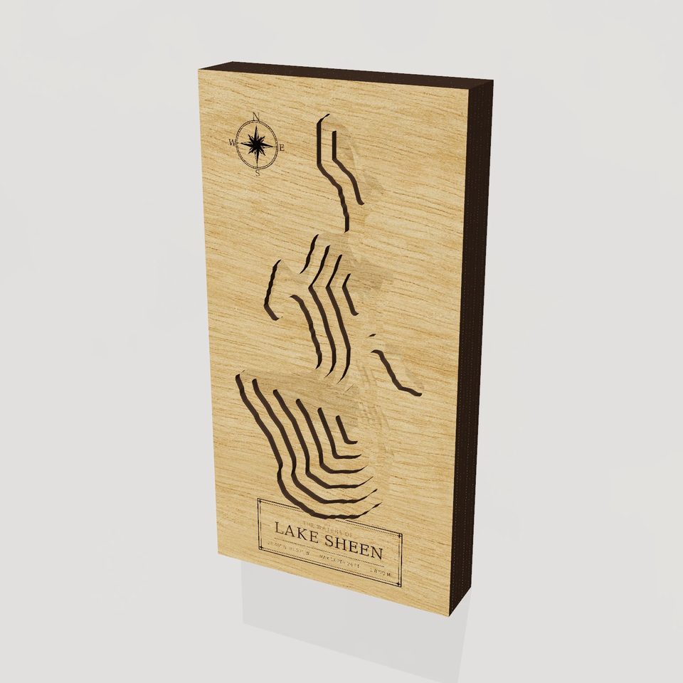 Lake Sheen 3D wood map, hero view