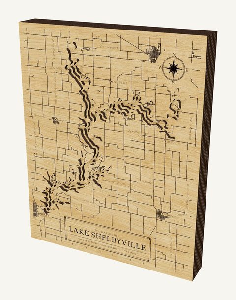 Lake Shelbyville wood map