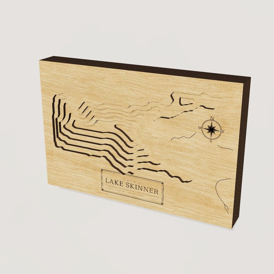 Lake Skinner 3D wood map, hero view